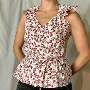 Topshop Limited Edition Print Floral Sun Top made from Liberty Fabric